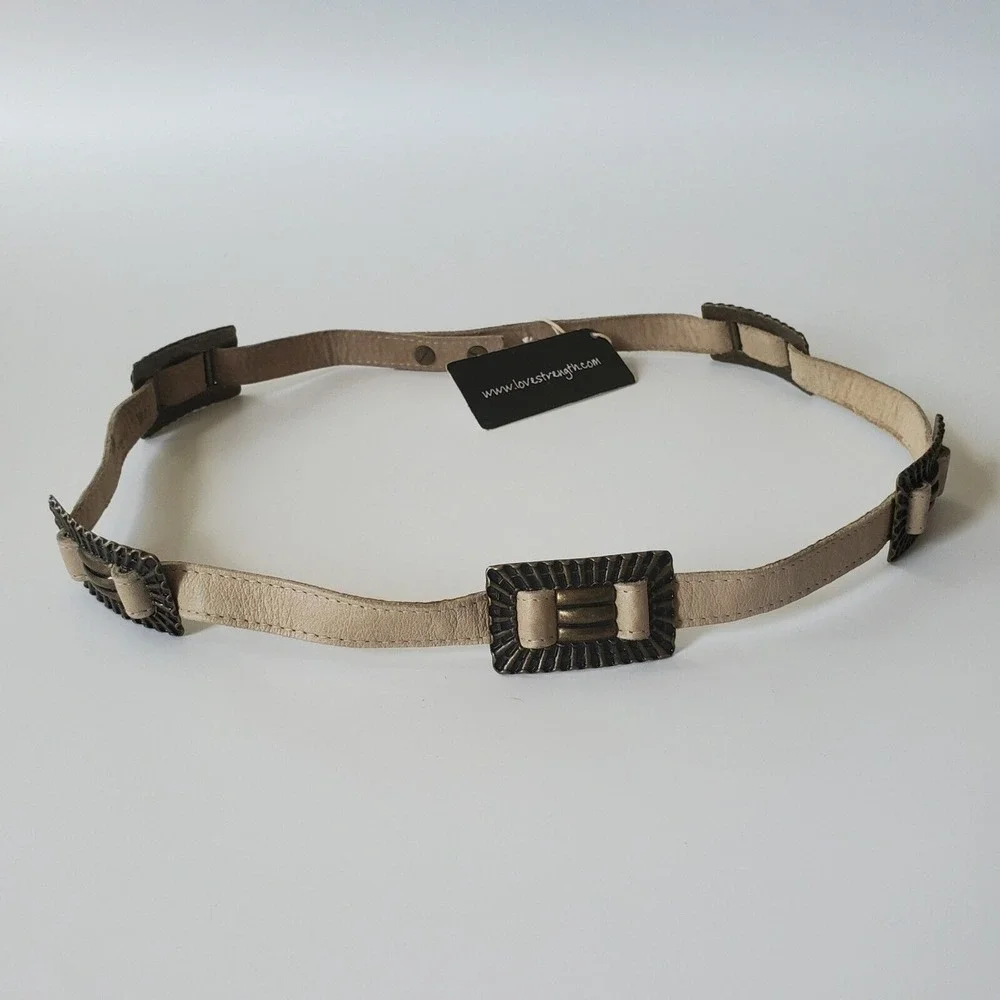 Love Strength Cairo Hip Belt Sand Genuine Suede Leather Conchos NEW Boho Western